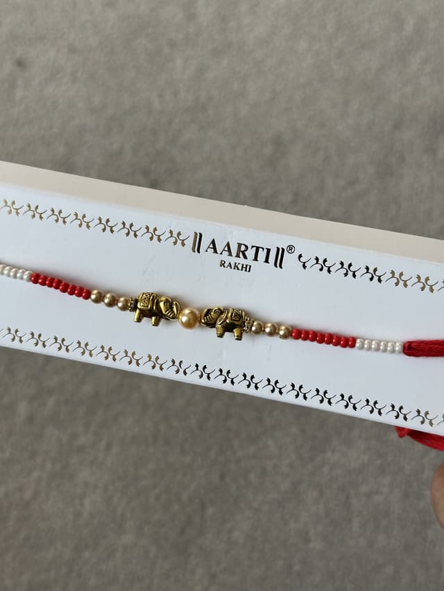 Bronze Elephant Charm Rakhi