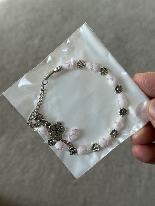 Pink Floral Charm Bracelet