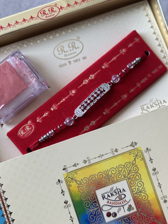 Checkered Gem Rakhi Combo Set