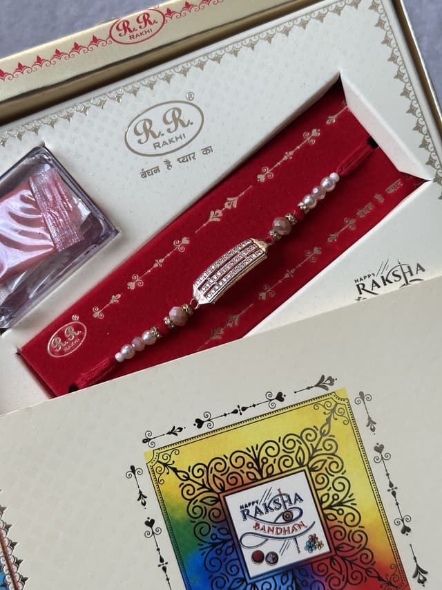 Royal Pearl Strip Rakhi Combo